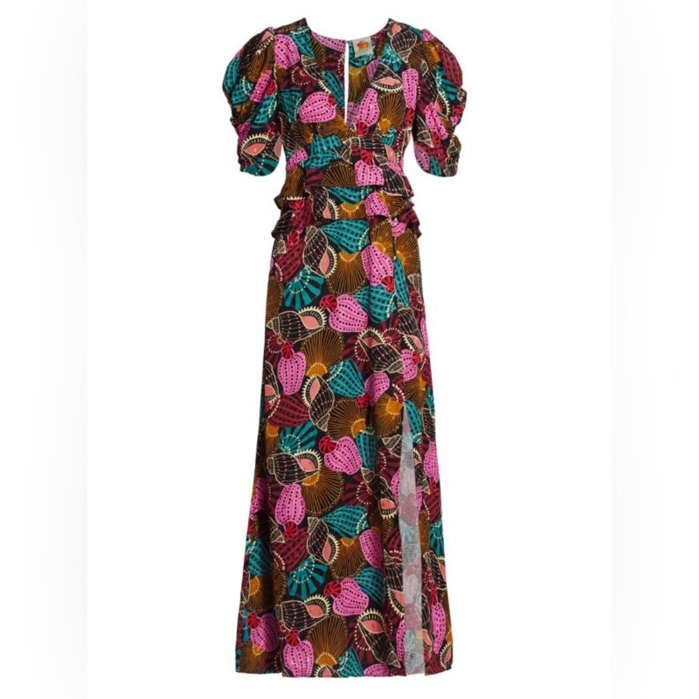 Farm Rio Shell Mix Midi Dress - Picture 2 of 11